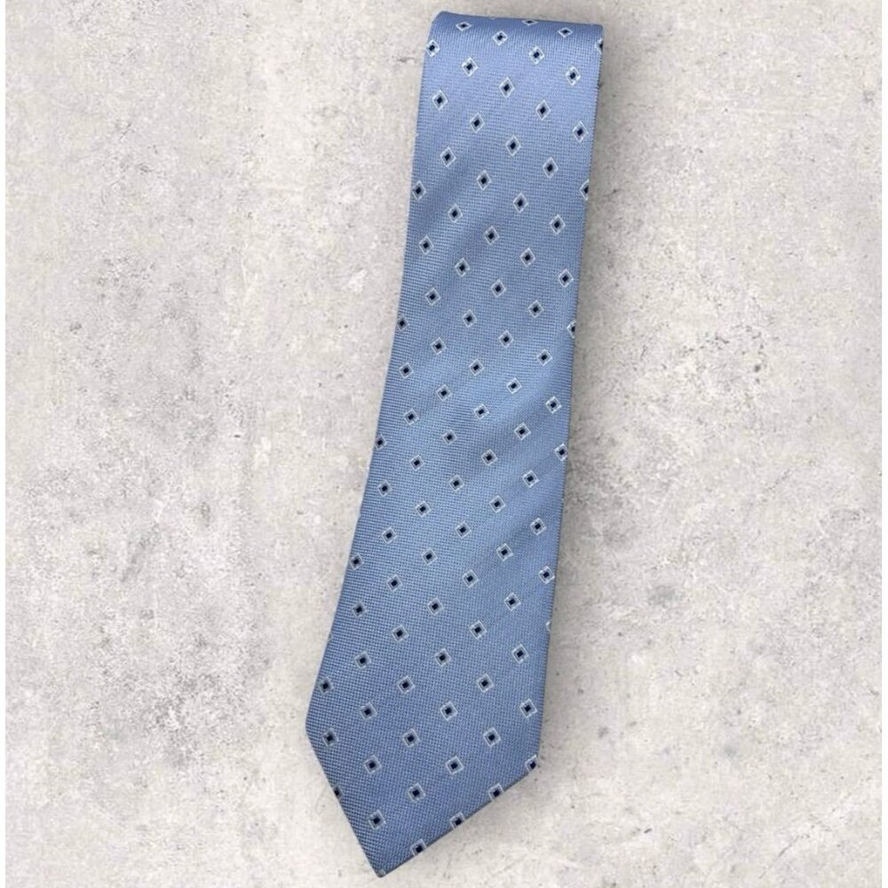 SCAPPINO Silk Tie MEXICO Blue Navy Geometric W:3.2" EUC